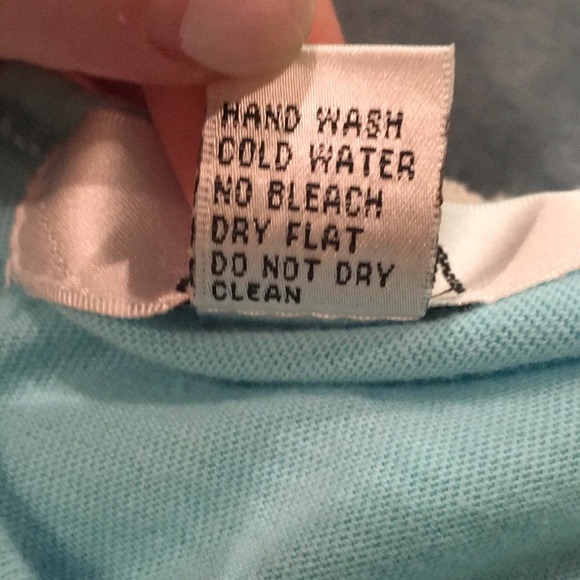 Baby blue v neck top w/ladybug on front. - Picture 5 of 5